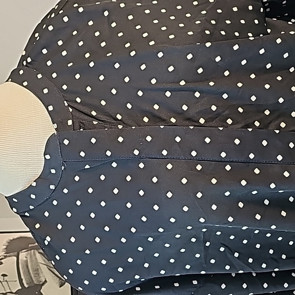 Women's black blouse with white pattern. Classic black 12-14 by Time And True. - Picture 2 of 7